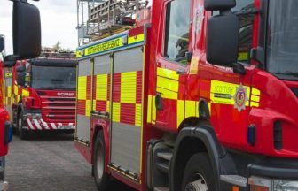 ‘Remain indoors’ warning after 50 firefighters tackle large building blaze in Larbert