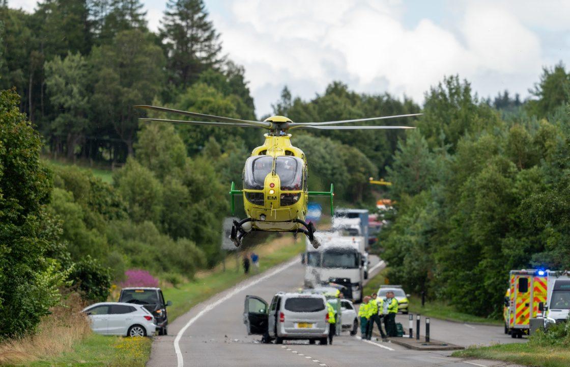 Person airlifted to hospital among four injured in ‘multi-vehicle’ crash on A9 at Kingussie