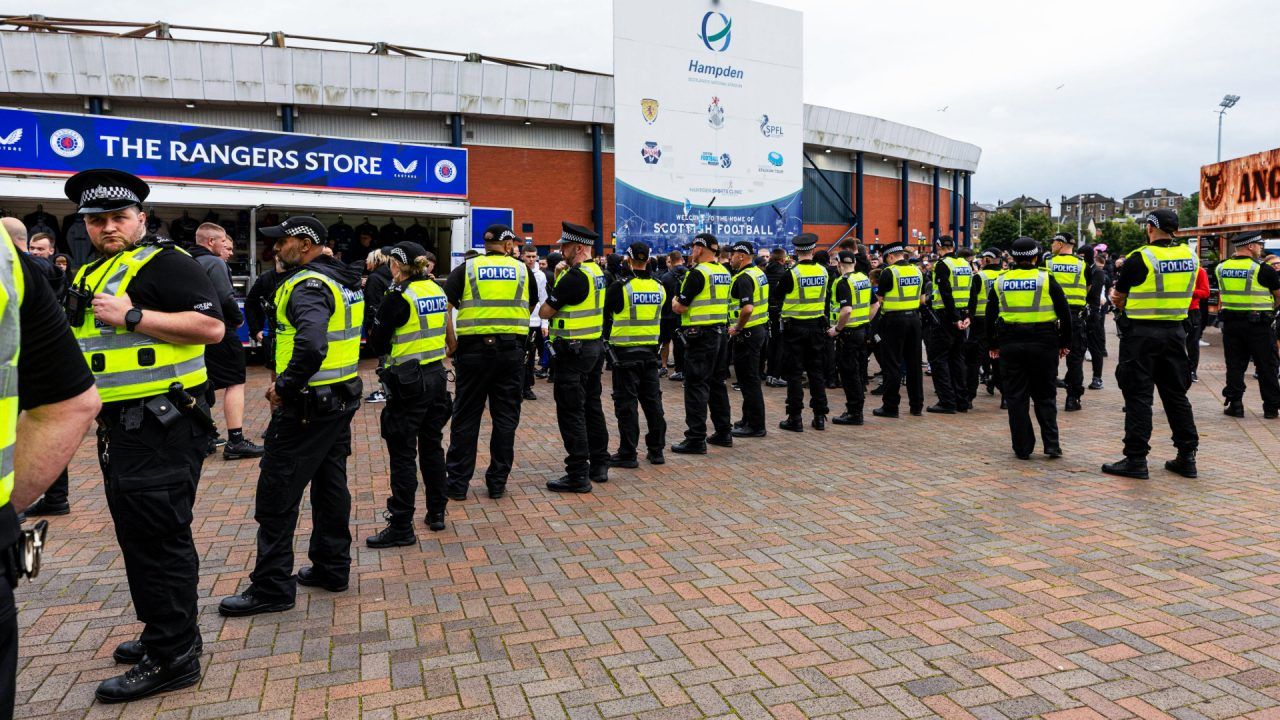 Four Rangers fans given indefinite bans after woman attacked and drum stolen outside Hampden