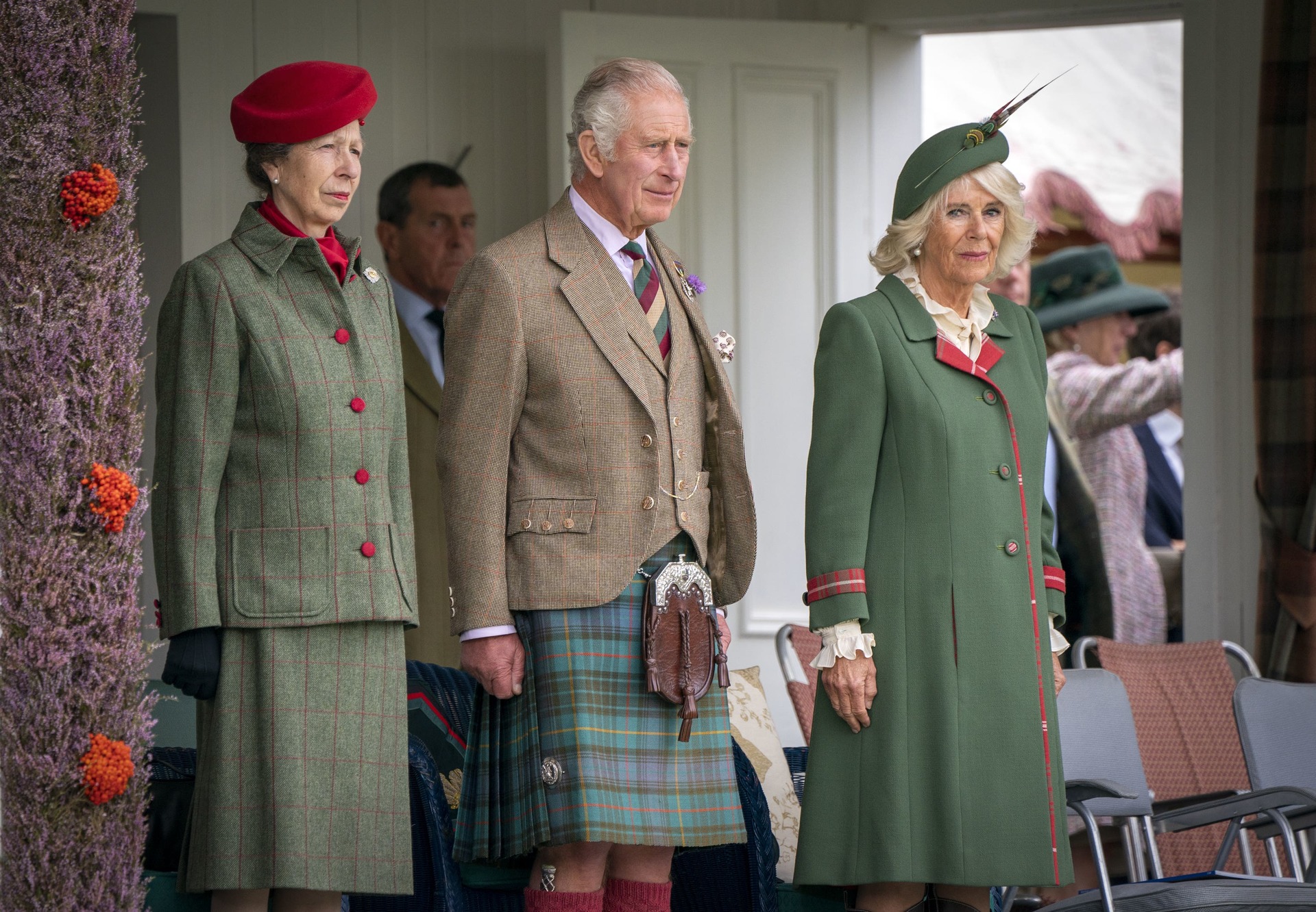 Anne, Charles and Camilla were already in Scotland, attending the Braemar Gathering a few days before (Jane Barlow/PA). 