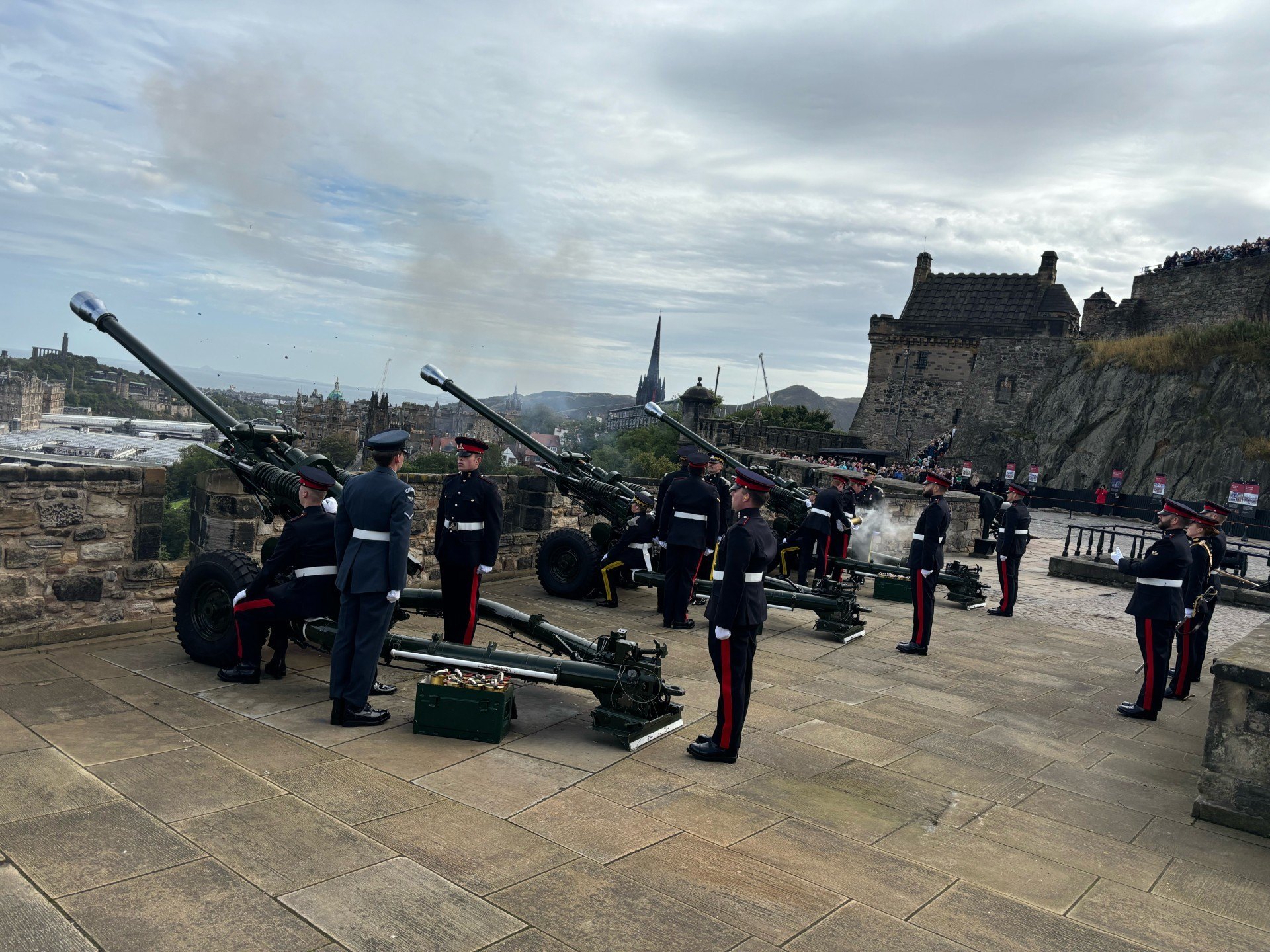 Maj Gen Bruce presided over a 21-gun salute to mark the second anniversary of the accession of Charles to the throne.