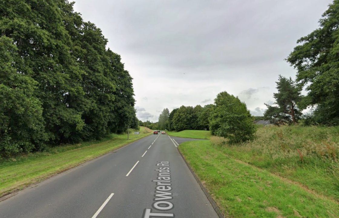 Man taken to hospital and road closed after car ploughs into tree in Irvine