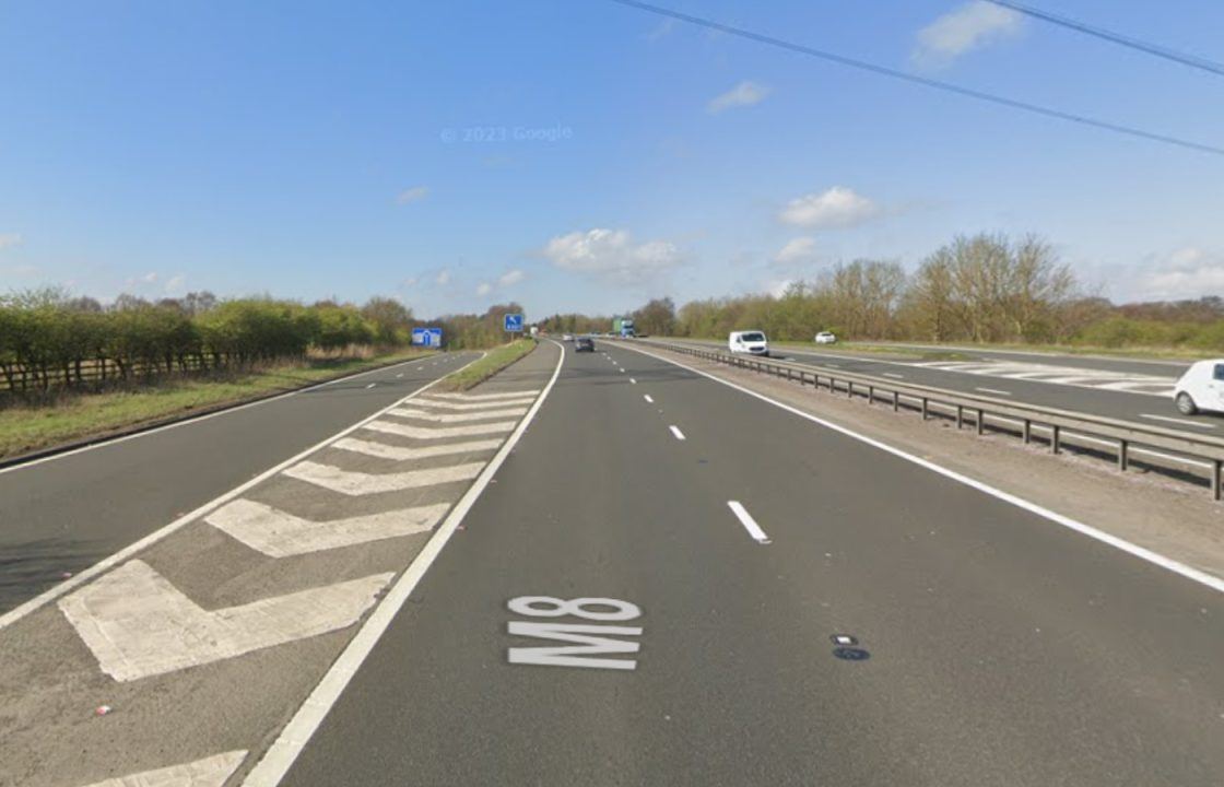 M8 eastbound carriageway closed near Whitburn following collision and police incident