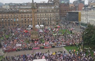 Two arrested amid aggressive scenes during demonstrations in Glasgow