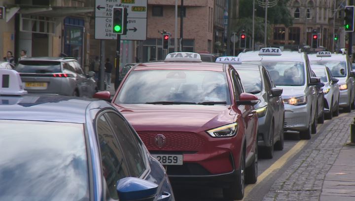 Taxi rank in Dundee City Centre.