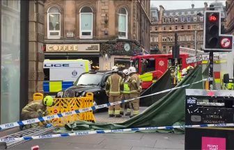 Three taken to hospital after taxi crashes into pedestrians on Union Street, Glasgow