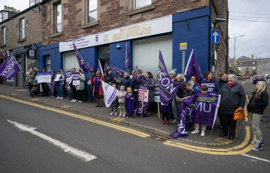 John Swinney ‘deeply disappointed’ as striking union members protest outside constituency office