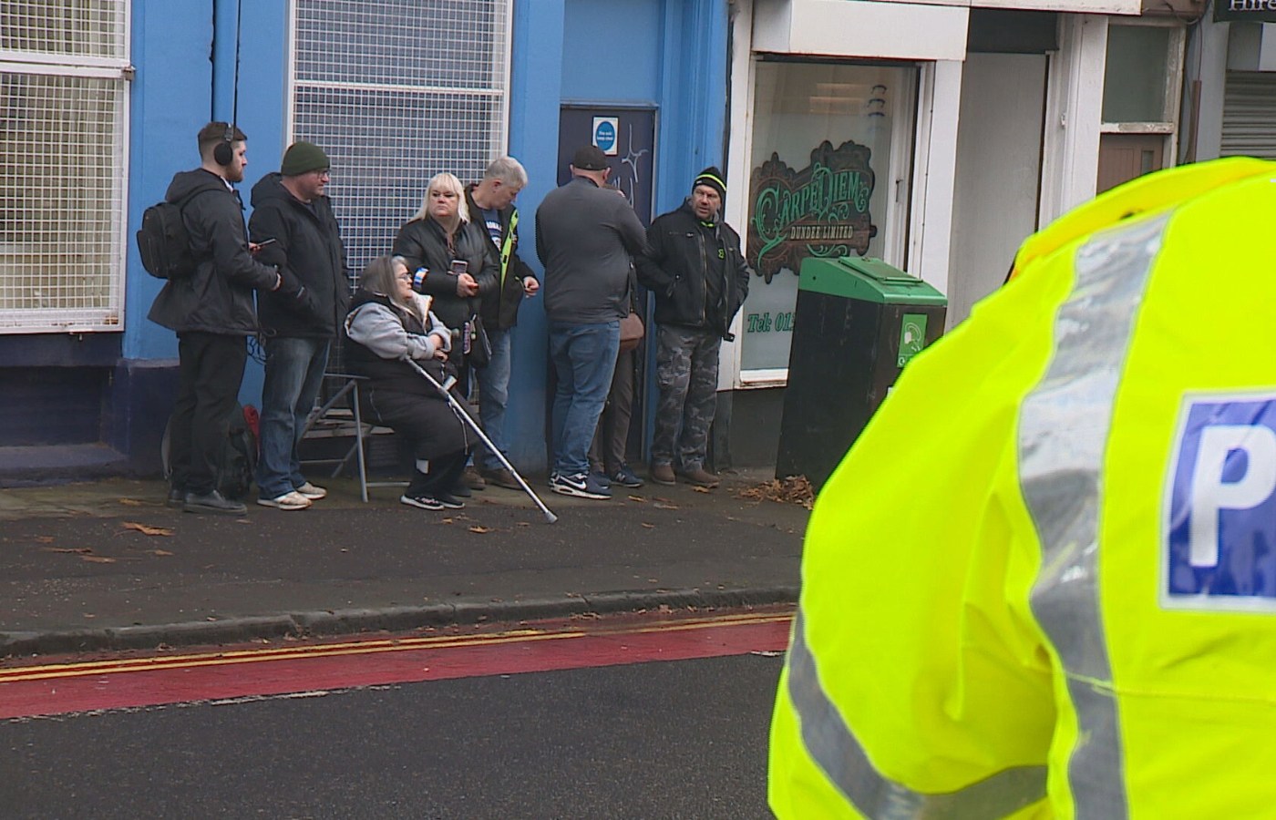 Family of Danny Leech return to scene of fatal crash as police re-enact incident in Dundee.