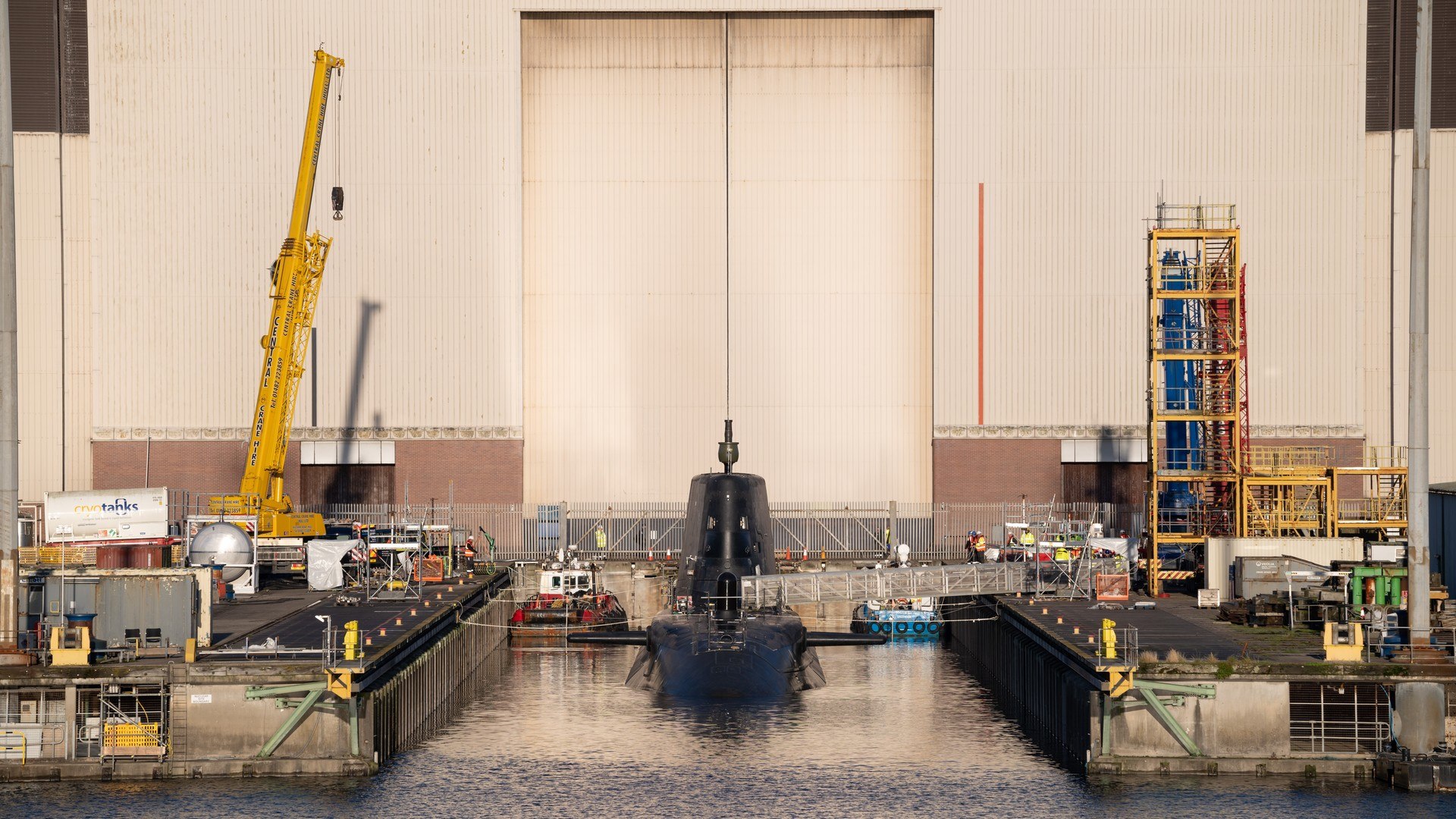 HMS Agamemnon has entered for the water for the first time in Barrow