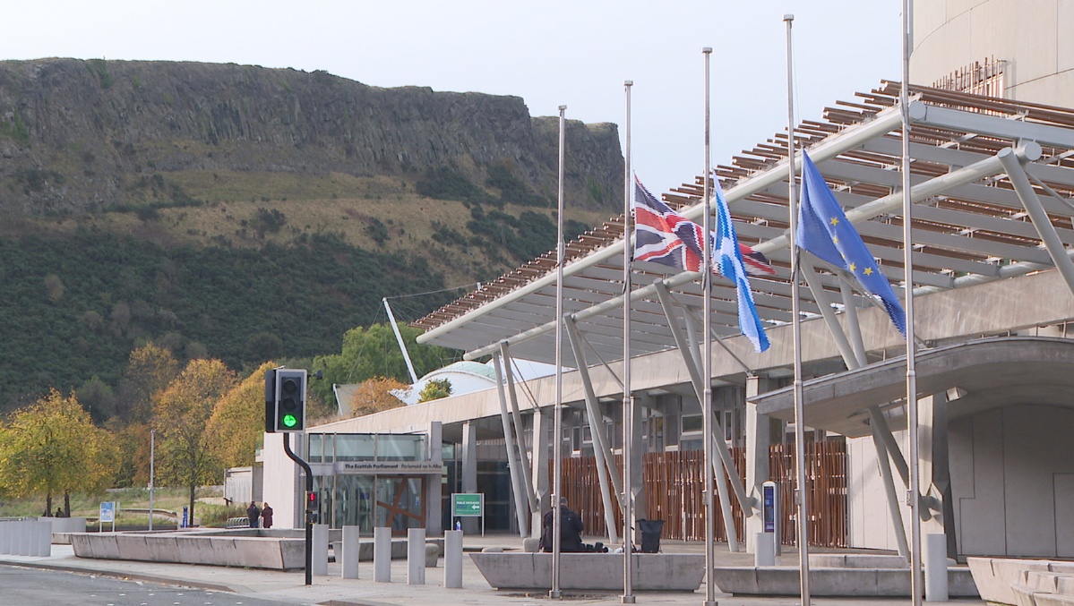 At the Scottish Parliament on Sunday, flags were flown at half-mast in tribute.