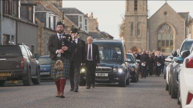 Tributes paid as family and friends attend funeral of Alex Salmond