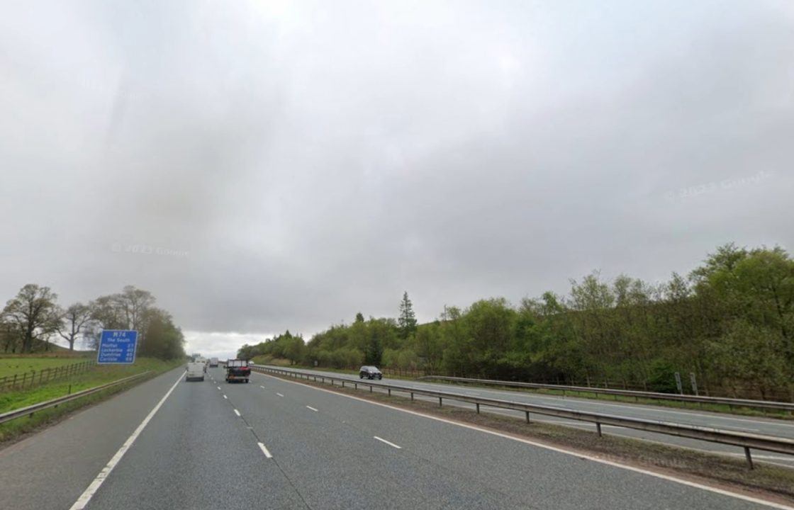 Man taken to hospital after four-vehicle crash on M74 in Glasgow