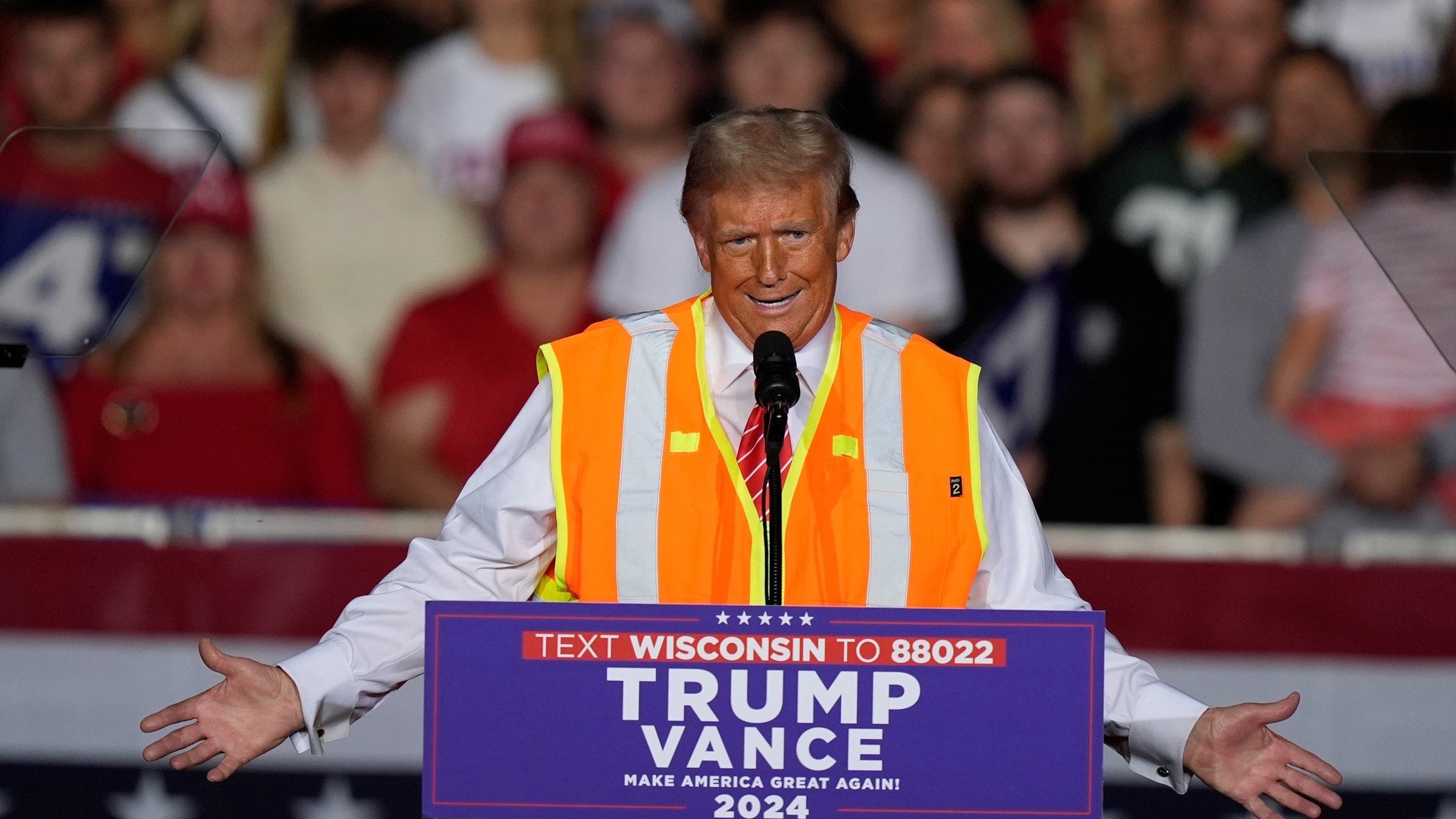 Republican presidential nominee former President Donald Trump speaks at a campaign rally