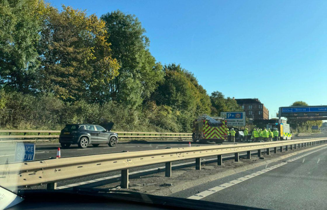 Man in hospital after two-vehicle crash on M8 slip road at Kinning Park