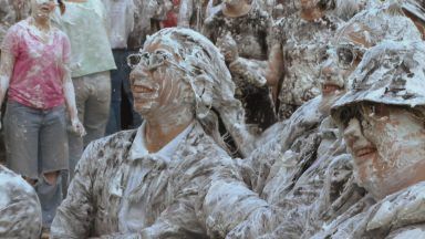 St Andrews freshers take part in annual Raisin Weekend foam fight