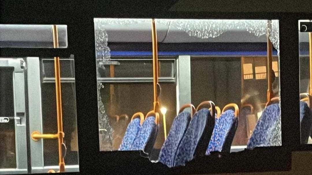 Vandals throw stone through Dunfermline bus window forcing passengers and driver to flee