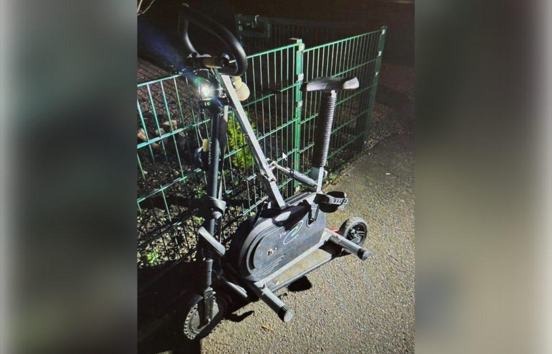 Exercise bike welded to e-scooter seized by police in the Highlands