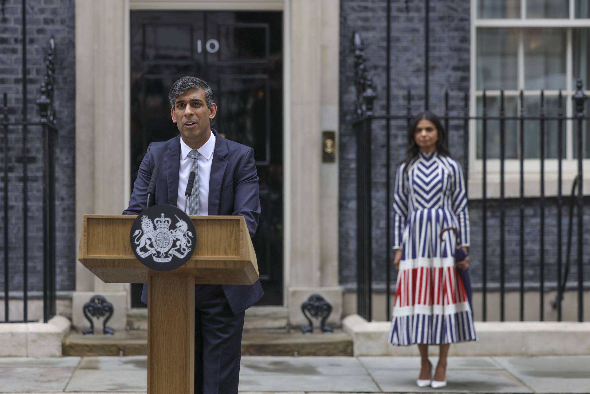 Rishi Sunak departs No.10 Downing Street and delivers a speech to the nation for the last time as prime minister.