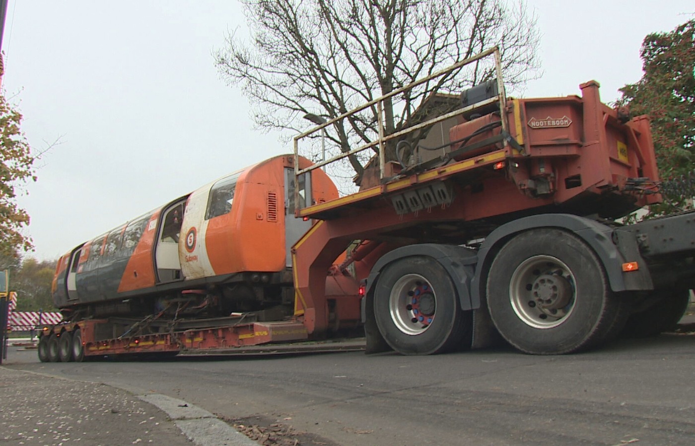 One of the old Subway carriages – car 128 – was moved to the Riverside Museum in Glasgow in June.