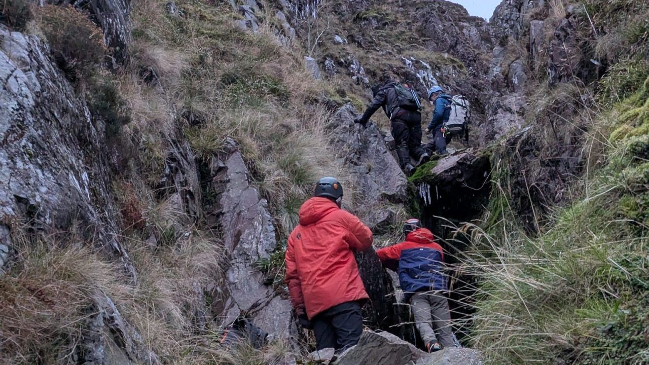 Hillwalker rescued after becoming stuck in mountain gully