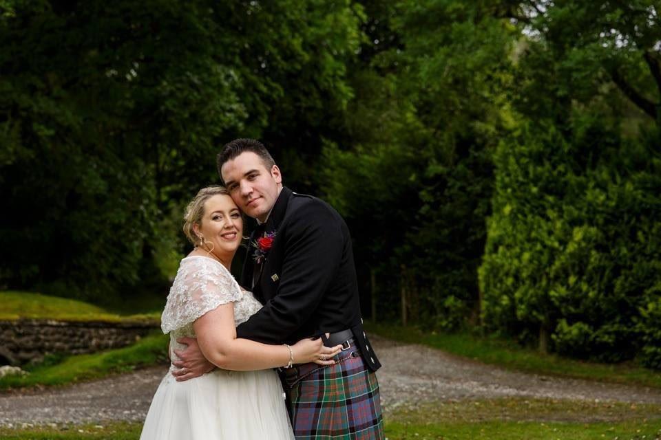 Finlay and Rowena Macdonald on their wedding day.