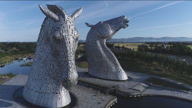 Inside of The Kelpies opened to the public for the first time