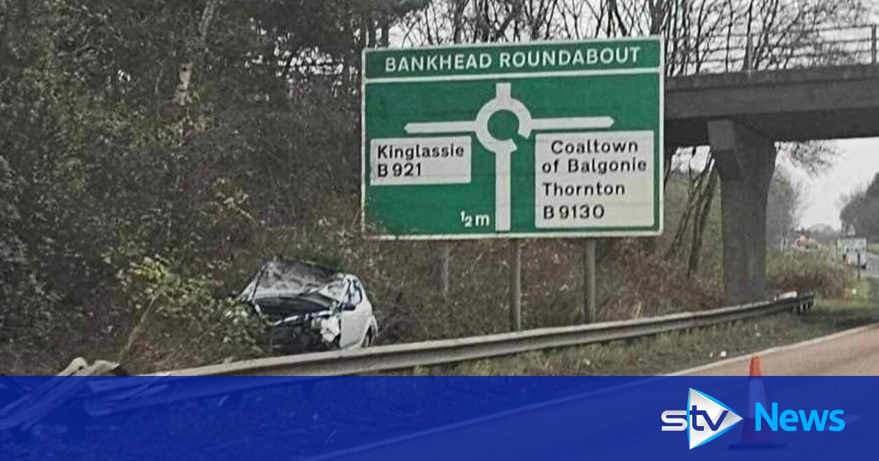 Man taken to hospital after car flips over barrier on Fife motorway ...