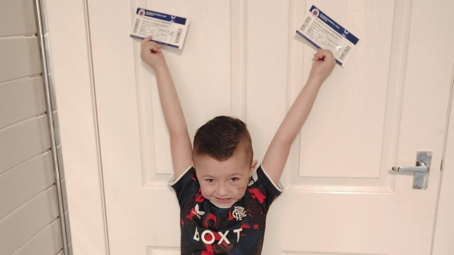 Rangers' captain James Tavernier gifted the five-year-old two tickets to the game