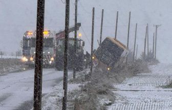 Bus overturns amid travel warning as Arctic temperatures and snow hit Scotland