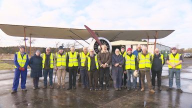 Grandads make history by flying homemade First World War fighter plane