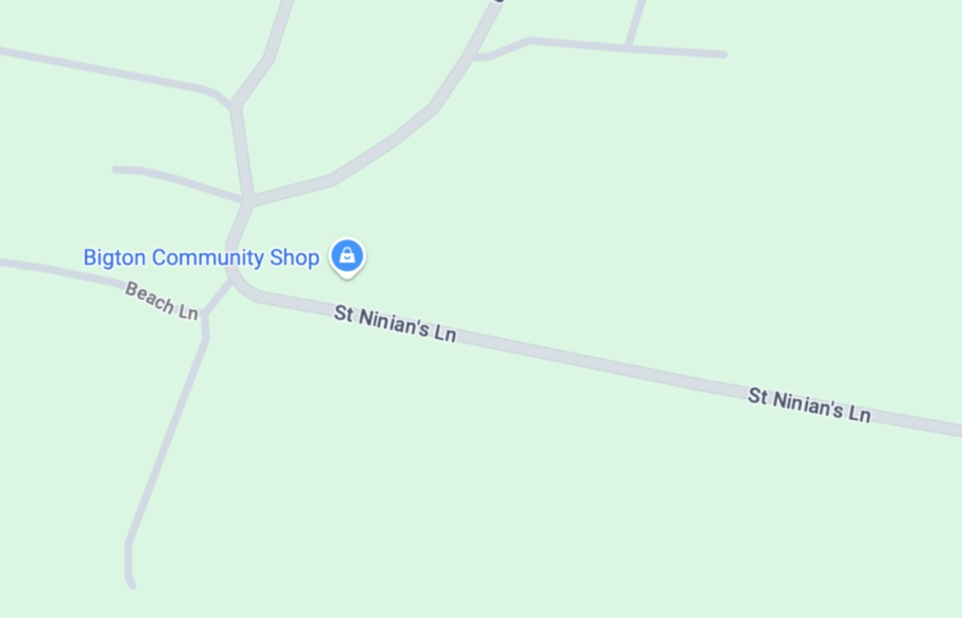 The road past the Bigton Shop was now called St Ninian’s Lane on Google Maps, while the road connecting Bigton and Ireland was dubbed the ‘Ireland Trak’.