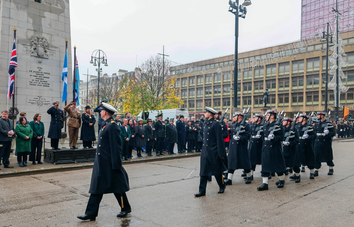 Military personnel and veterans from around Scotland gathered in Glasgow’s George Square on Sunday, November 10, for this year’s Remembrance Service.