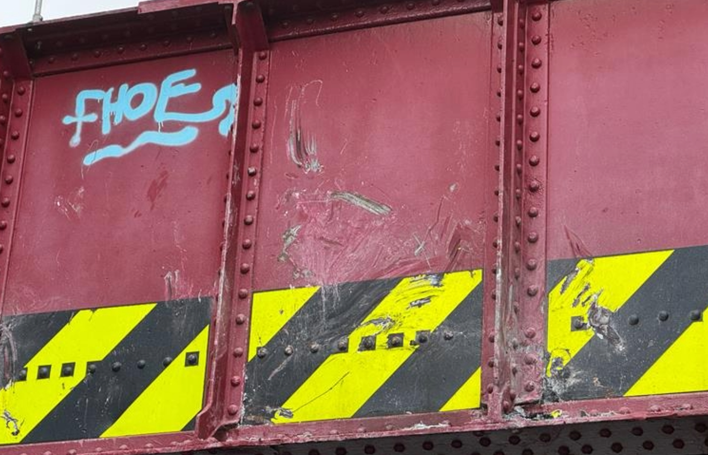 Damage to railway bridge after road reopened on Sunday.