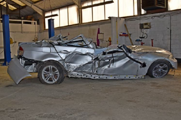 Image of damage to Thomas Johnson's vehicle after the collision