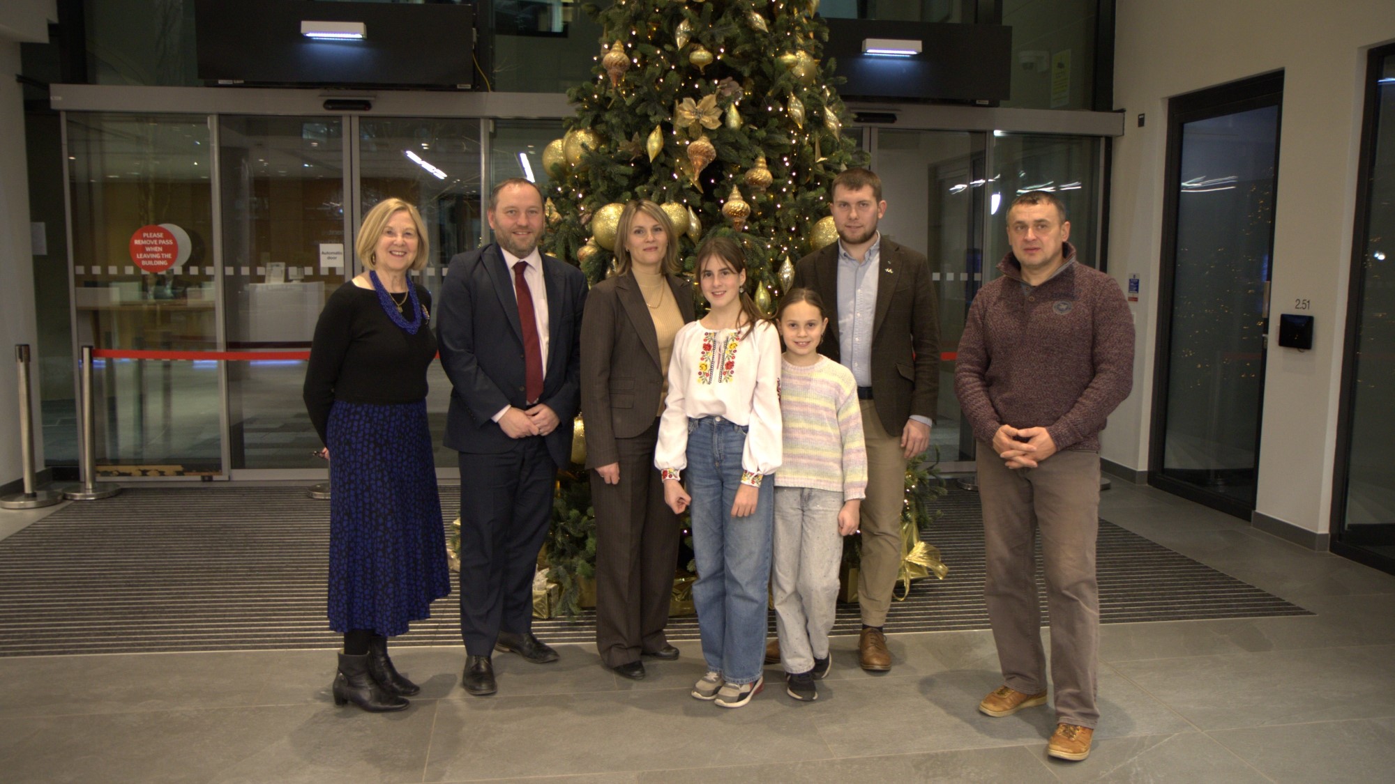 Amelia, centre, with Ian Murray, second left, and her family (