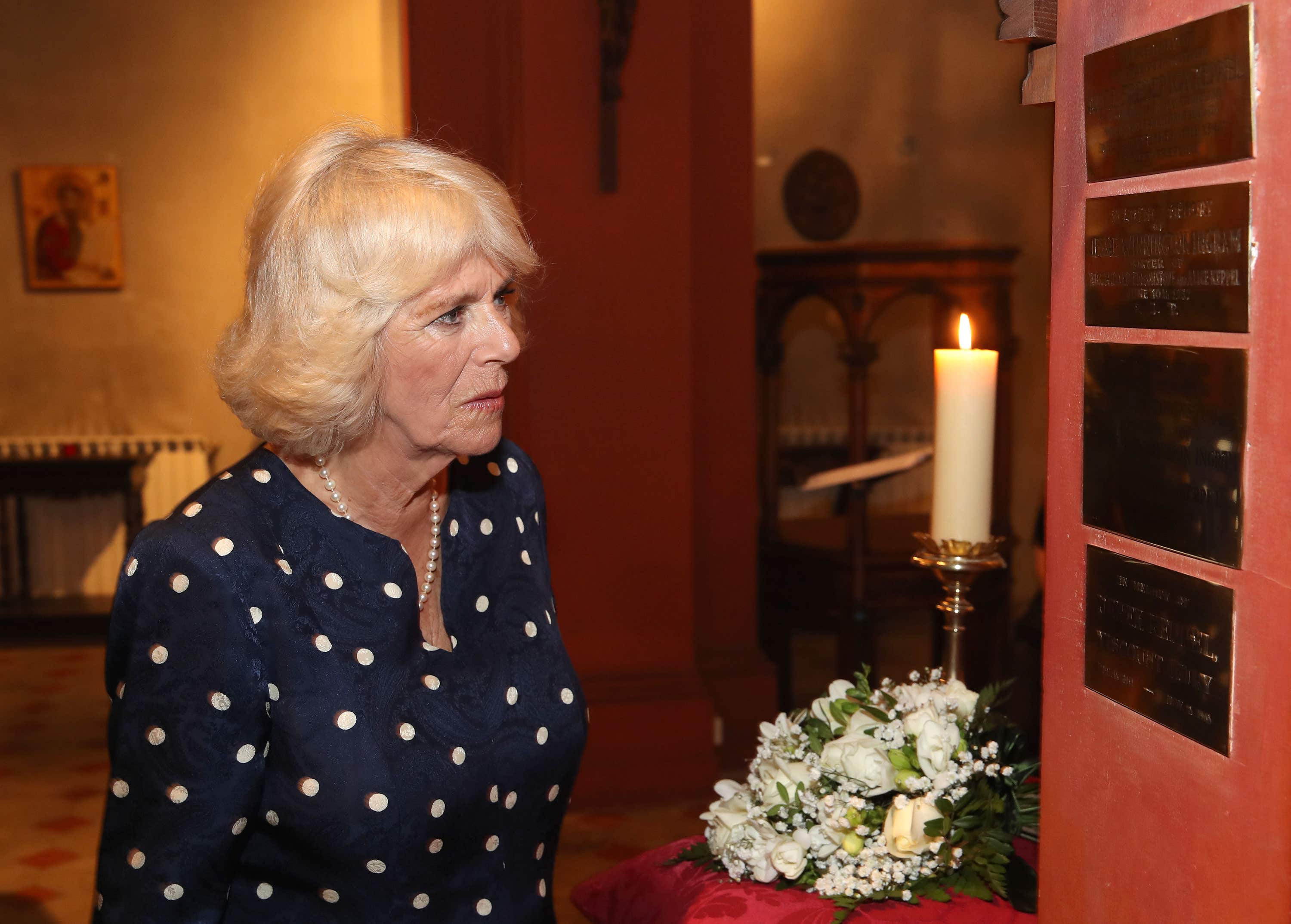 The then-Duchess of Cornwall during a visit to St Mark’s Anglican Church in Florence, Italy (Chris Jackson/PA). 