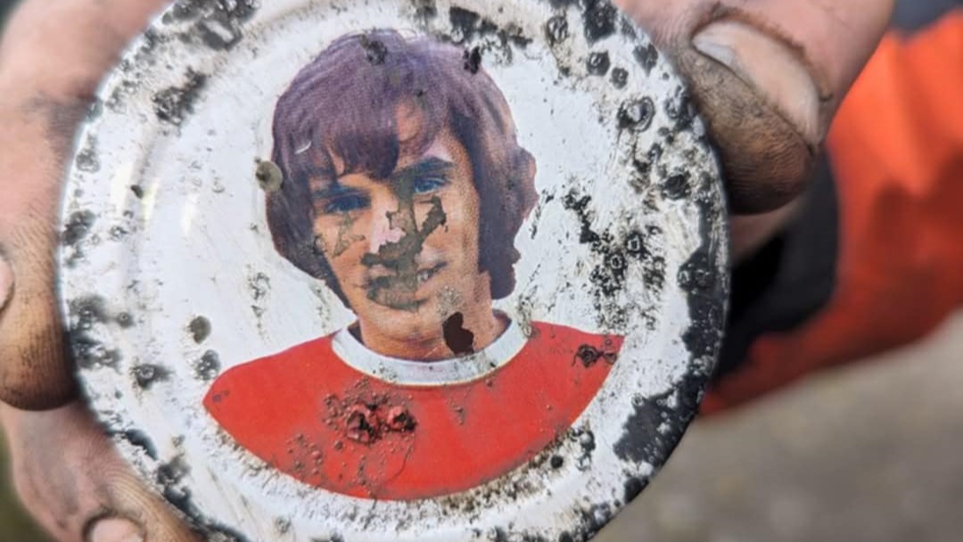 The group has discovered a number of items including a George Best jam jar lid pulled from the water