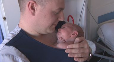 Midwife designs special medical scrubs for fathers of C-section babies