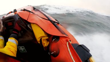 Lifeboats battle massive waves from Storm Darragh during call out to Dunbar harbour