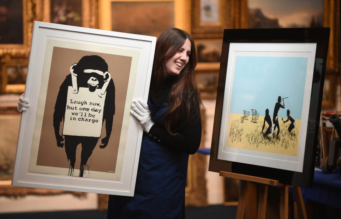 Rare Banksy paintings expected to go for tens of thousands at Glasgow auction