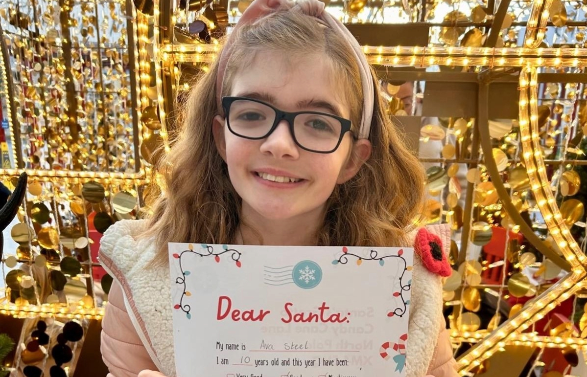 Ava requested her family have a Merry Christmas in her Santa letter. 