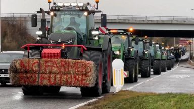 Hundreds of tractors clog Aberdeen city centre as farmers protest tax change