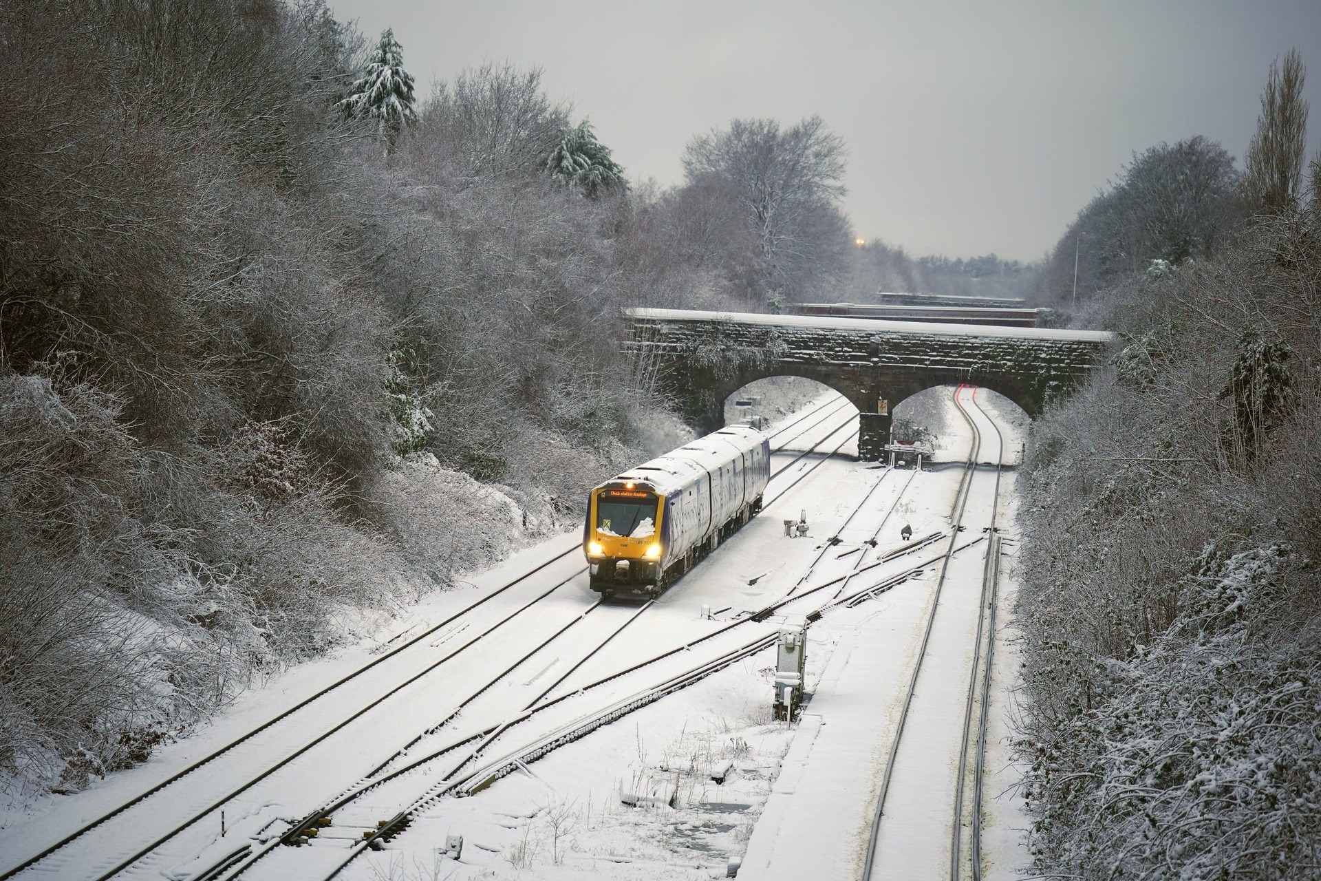 Trains were subject to delays across Merseyside due to snowfall (Peter Byrne/PA) 