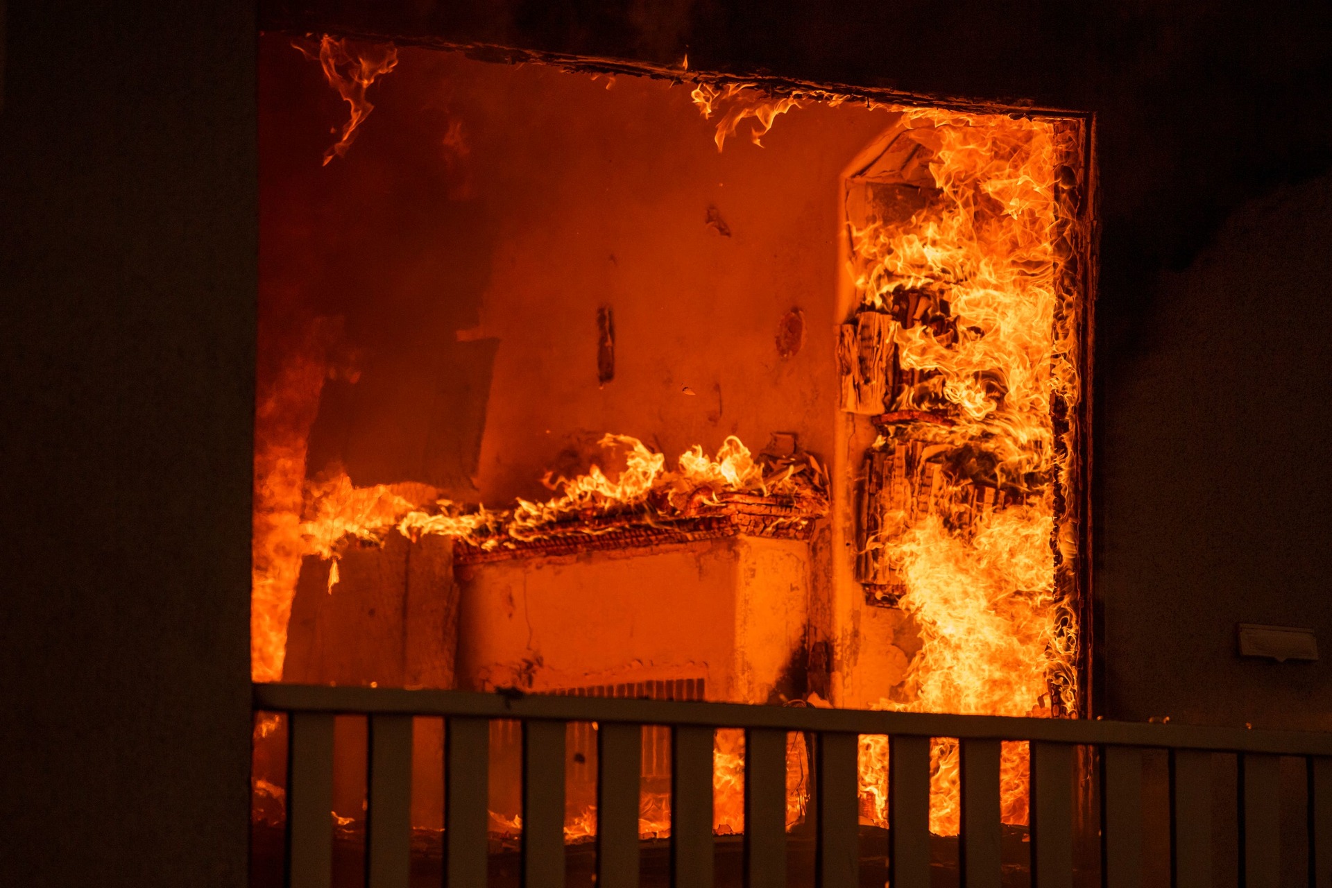 A house burns in the Eaton Fire in Altadena, California.