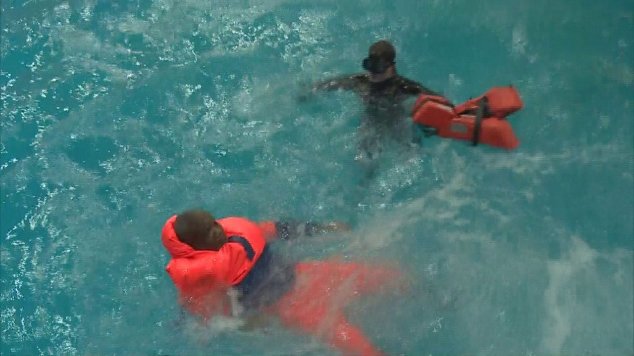 RNLI: Fishermen learn the importance of lifejackets in sea survival training course