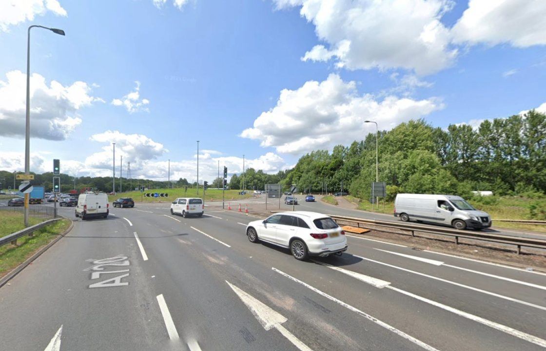 A720 road restricted due to vehicle fire near roundabout during rush hour in Edinburgh