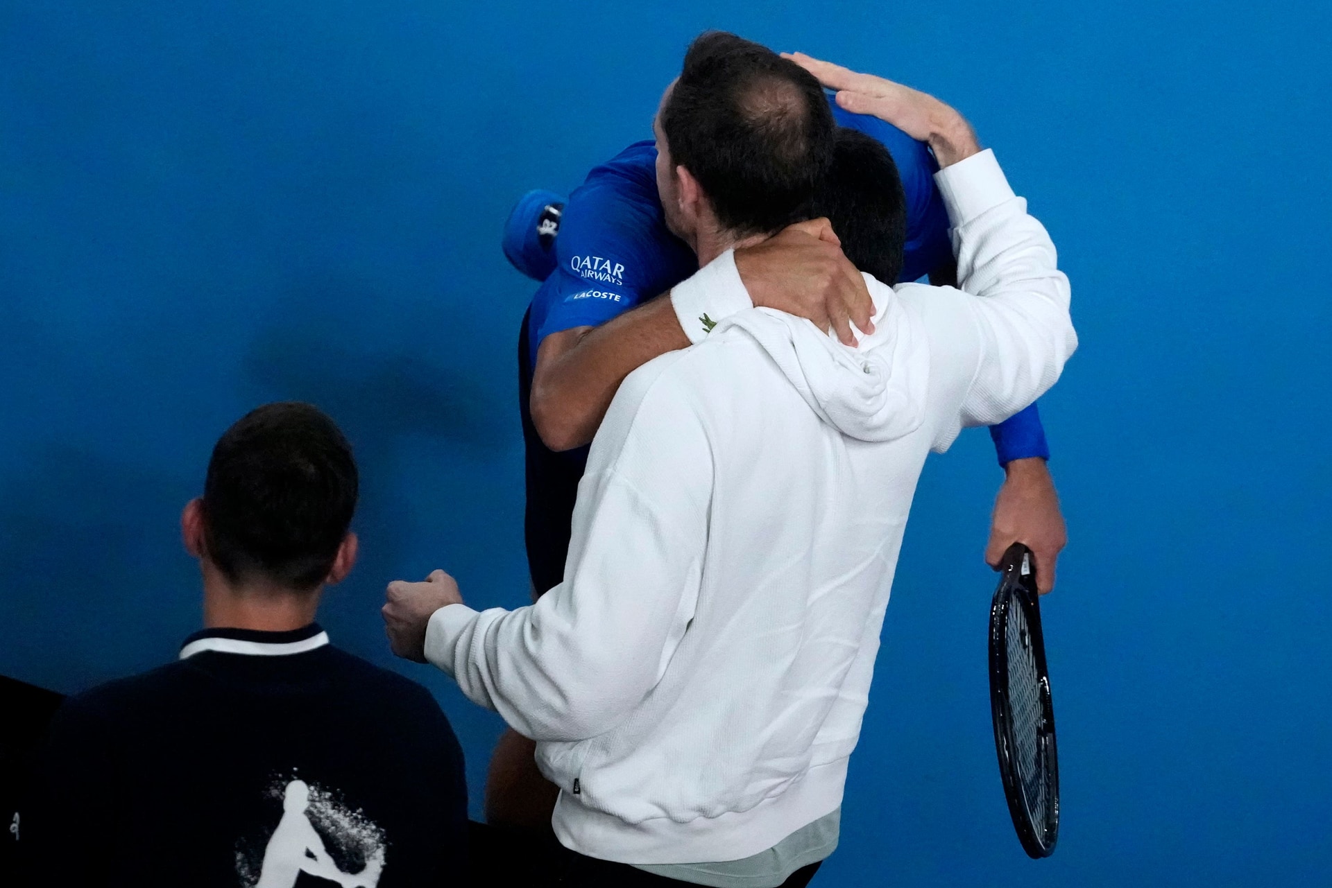 <em>Novak Djokovic reached the semi-finals at the Australian Open (Asanka Brendon Ratnayake/AP)</em>”/><cite class=cite>PA Media</cite></div><figcaption aria-hidden=true><em>Novak Djokovic reached the semi-finals at the Australian Open (Asanka Brendon Ratnayake/AP)</em> <cite class=hidden>PA Media</cite></figcaption></figure><p>“Obviously, like at the end of the match with Alcaraz or important moments, you feel the nerves and things, but not to the same extent as when you’re playing.”</p><p>After Djokovic had clinched victory over Alcaraz for his best win at a grand slam in more than a year, he roared towards Murray and then gave his former rival an emotional hug.</p><p>“It was a cool moment,” said the two-time Wimbledon champion.</p><p>“I think everyone was pretty pumped after the match and considering how he was feeling but then the way that he played. It was unreal tennis. Incredible performance.</p><p>“We were all pumped at the side. I was surprised when he came over because we’d sort of celebrated after the match point. But he was obviously just pumped with the win and how he played and that he’d come through. It was a nice moment.”</p><div class=