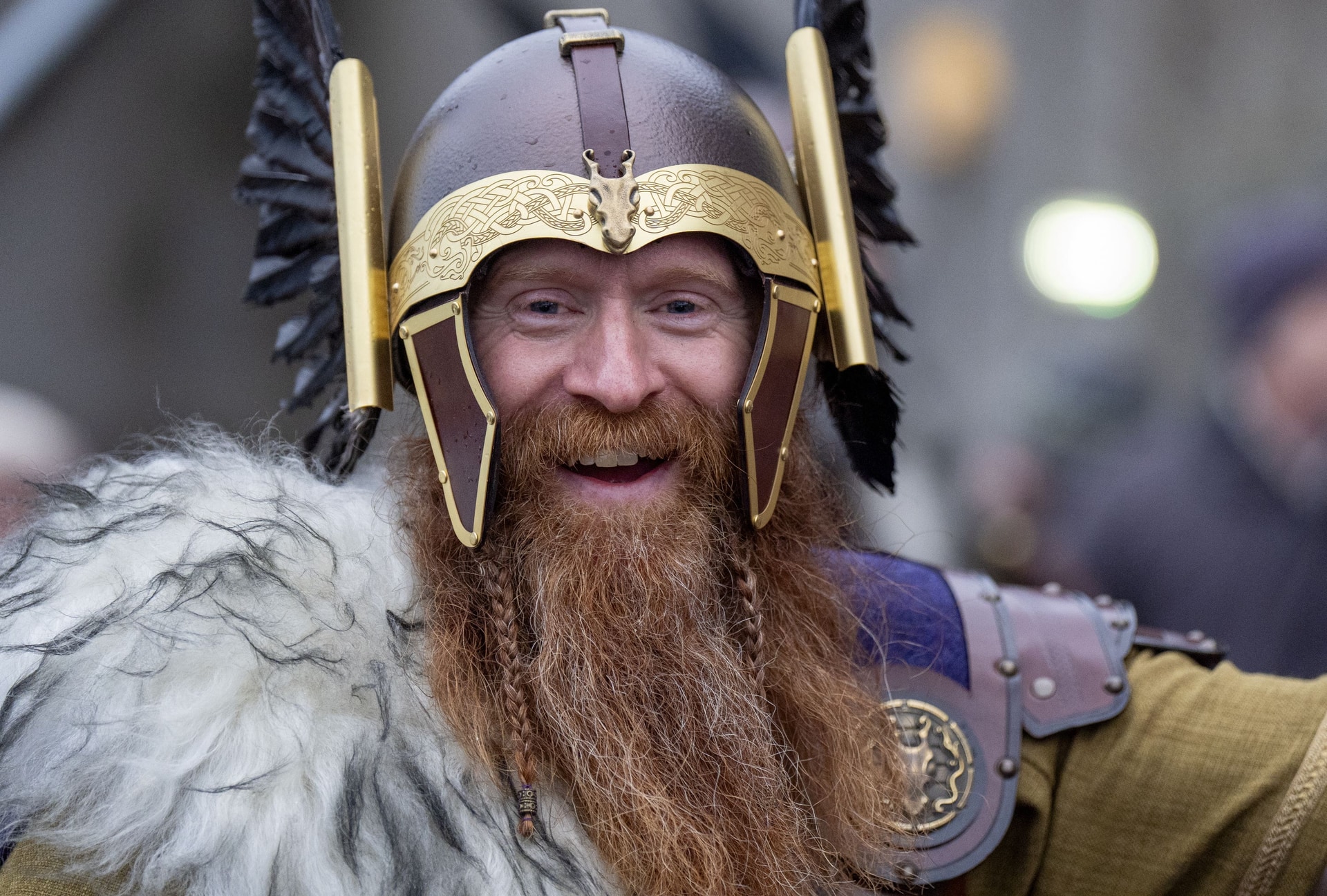 Members of the Jarl Squad will have trained for months for the costumed event (Jane Barlow/PA) 