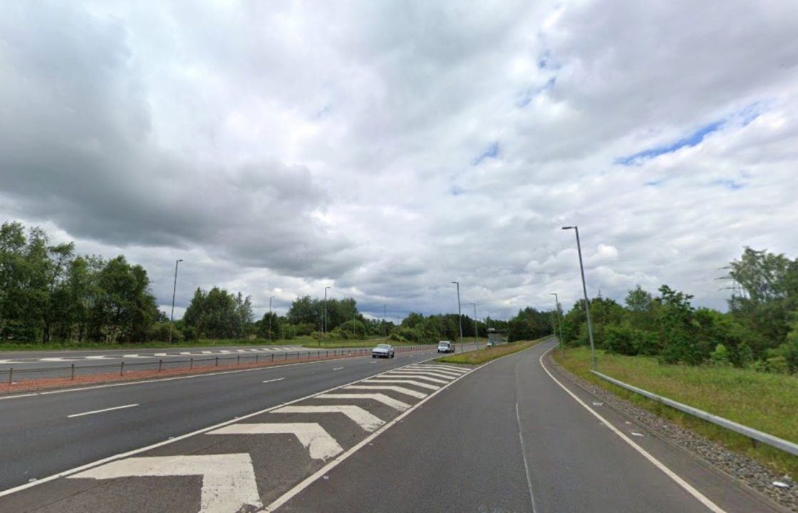 Hunt for driver after cyclist in high-visibility clothing struck by unknown vehicle on A737 slip road