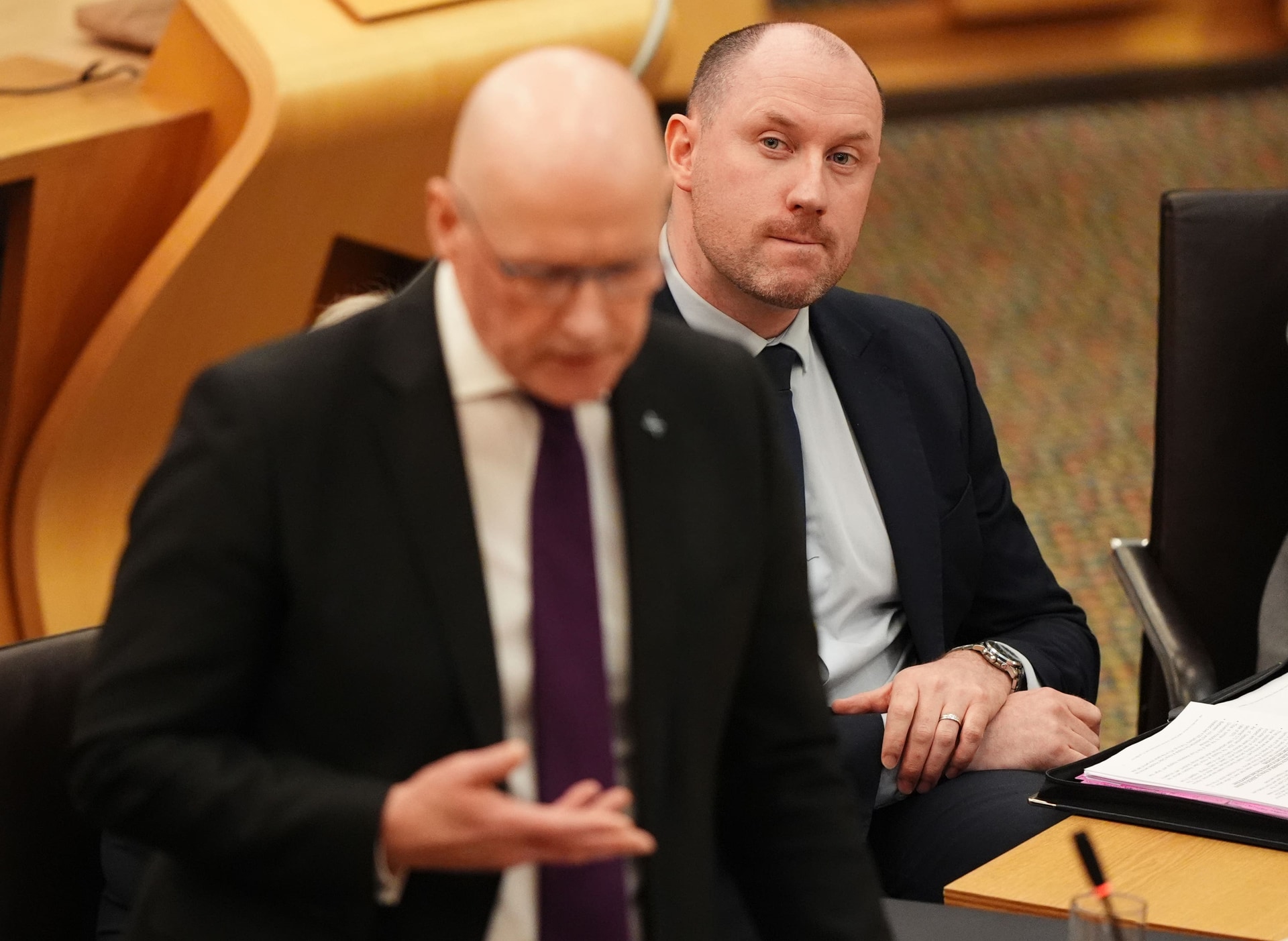 John Swinney with Health Secretary Neil Gray (Andrew Milligan/PA) 